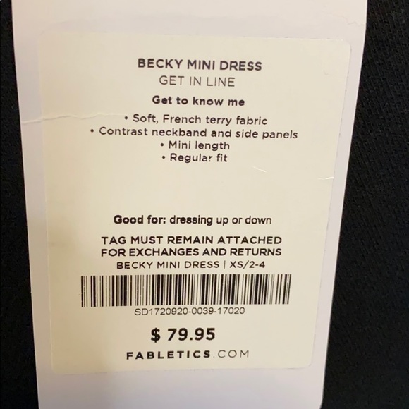 Fabletics Becky mini dress White neck & Side panel - Picture 3 of 8